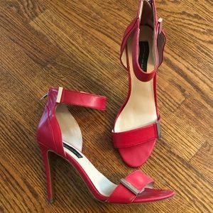 Steve Madden red leather high heels